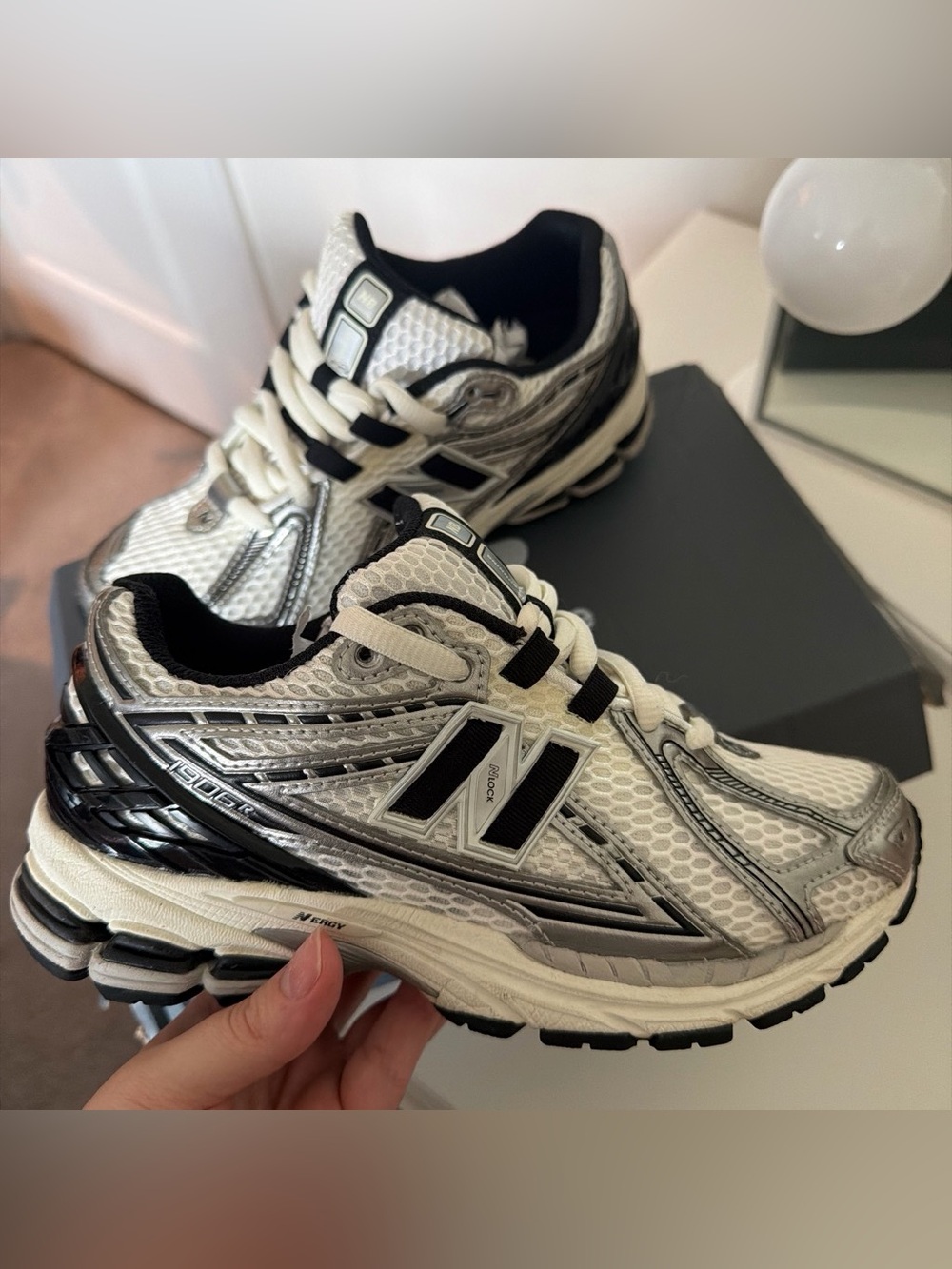 New Balance 1906r Silver and Black Sneakers